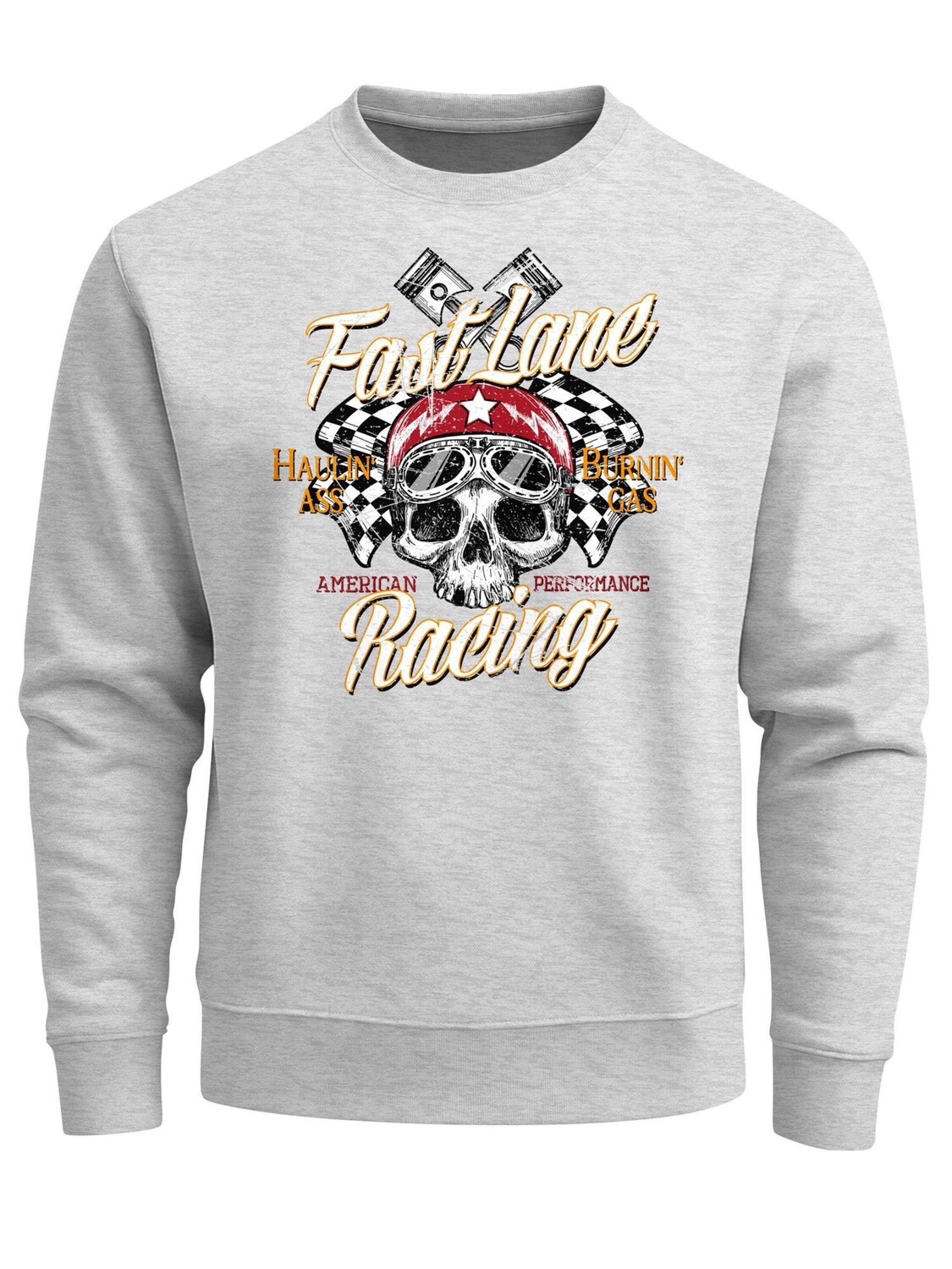 Neverless Свитшот 'Racing Skull' в сером цвете
Neverless Свитшот 'Racing Skull' в сером цвете