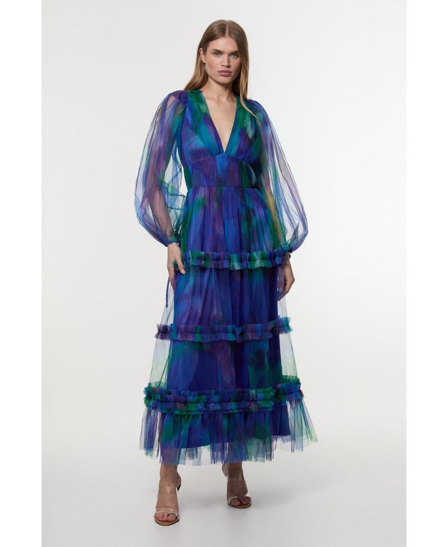 Женское длинное платье с цветочным принтом и глубоким вырезом, темно-синее Karen Millen, Blue
Женское длинное платье с цветочным принтом и глубоким вырезом, темно-синее Karen Millen, Blue