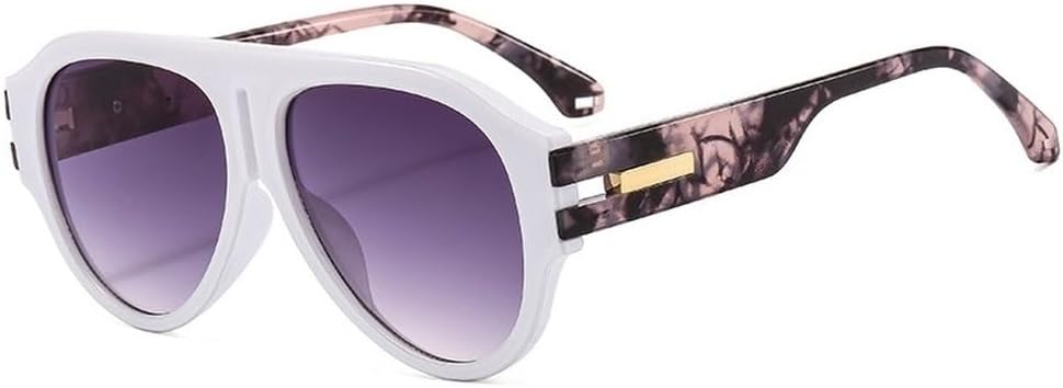 Модные солнцезащитные очки-пилот для женщин, ретро, двухцветные, с защитой от УФ-излучения UV400, для мужчин, трендовые градиентные солнцезащитные очки в стиле панк SKFGNX, White Gray Gradient
Модные солнцезащитные очки-пилот для женщин, ретро, двухцветные, с защитой от УФ-излучения UV400, для мужчин, трендовые градиентные солнцезащитные очки в стиле панк SKFGNX, White Gray Gradient