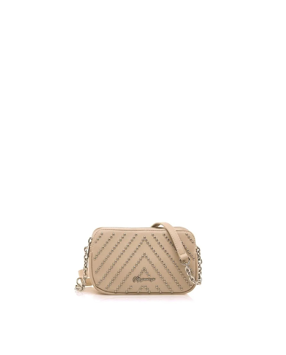 Женская сумка-бандо с серебристыми заклепками Mariamare, бежевый
Женская сумка-бандо с серебристыми заклепками Mariamare, бежевый