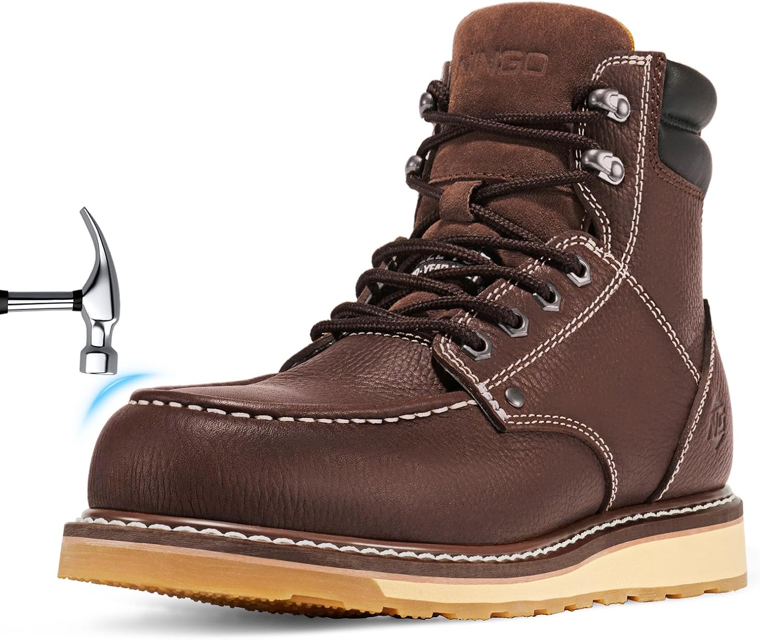 Ботинки NINGO для мужчин с металлическим/мягким носком, 15 см водонепроницаемые мужские ботинки с клиновидным носком, темно-коричневый
Ботинки NINGO для мужчин с металлическим/мягким носком, 15 см водонепроницаемые мужские ботинки с клиновидным носком, темно-коричневый