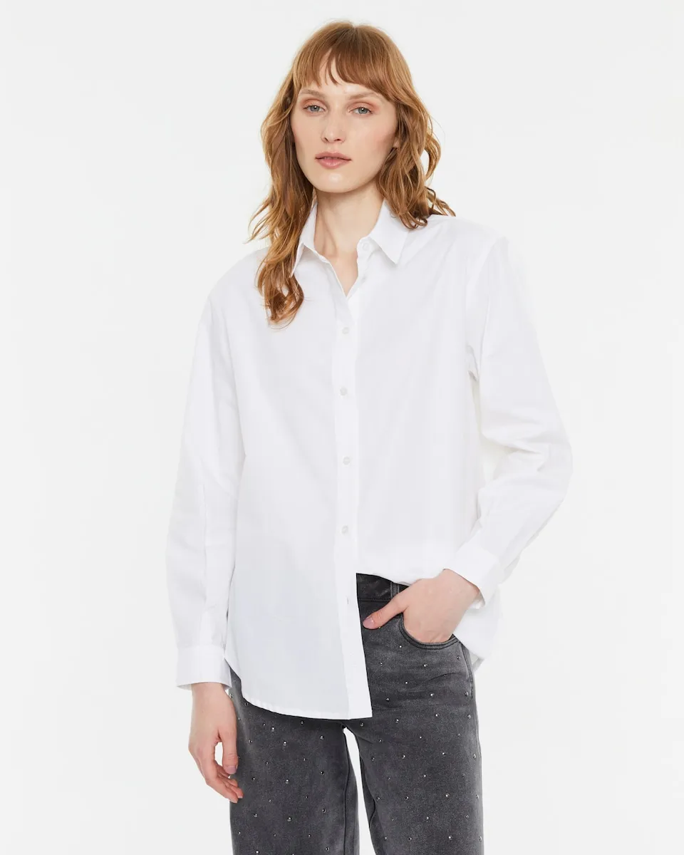 Женская рубашка из хлопкового поплина с длинными рукавами Andam, белый
Женская рубашка из хлопкового поплина с длинными рукавами Andam, белый