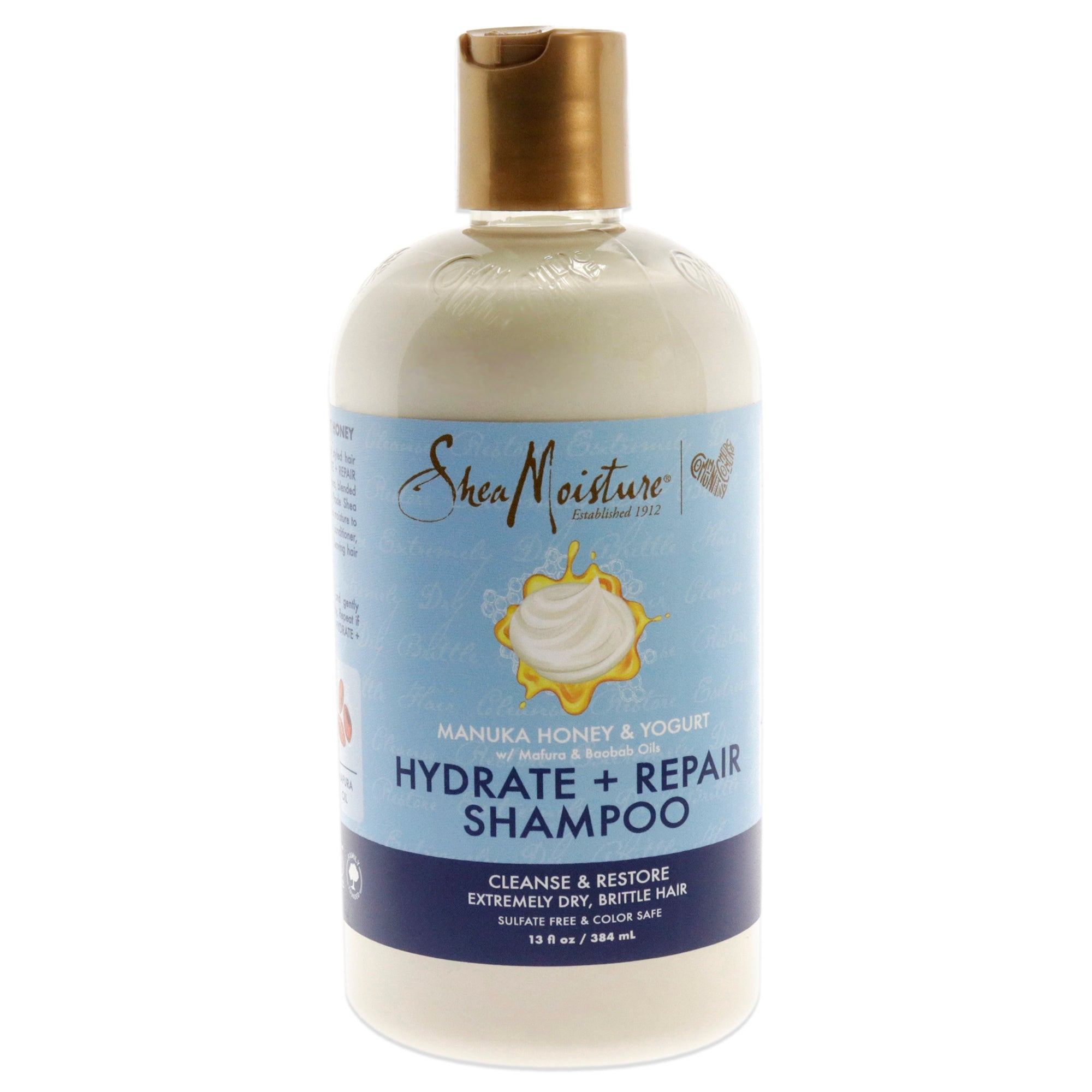 Шампунь Shea Moisture Hydrate Plus Repair с медом манука и йогуртом, подходит для мужчин и женщин - 383 мл (13 унций), прозрачный
Шампунь Shea Moisture Hydrate Plus Repair с медом манука и йогуртом, подходит для мужчин и женщин - 383 мл (13 унций), прозрачный