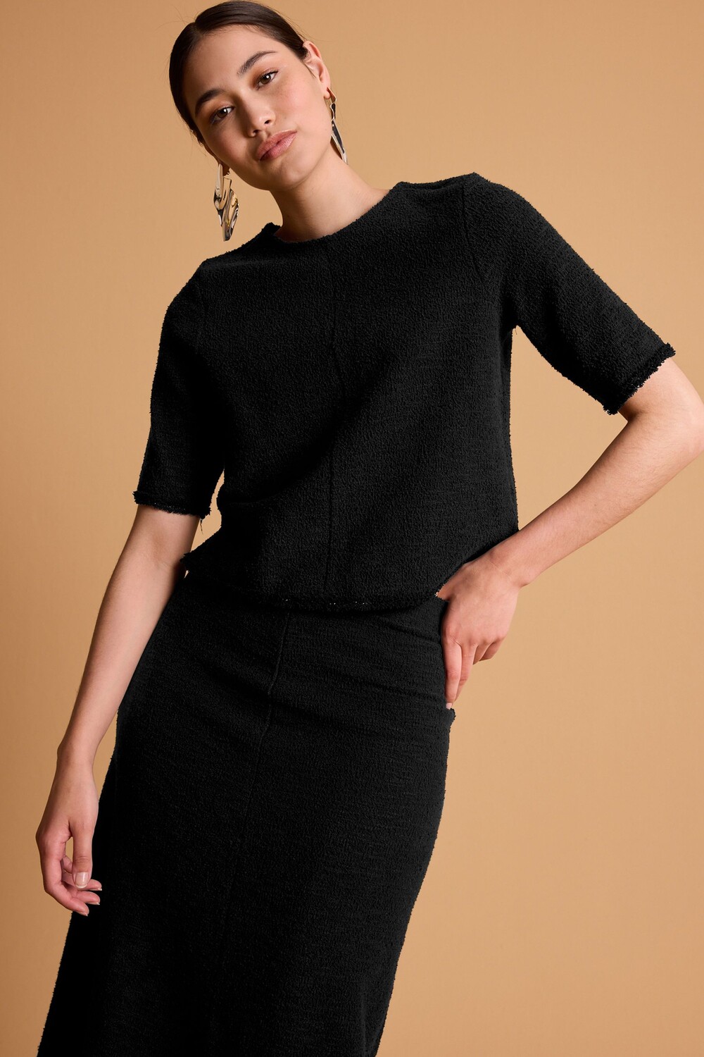 Топ из букле с короткими рукавами Next, черный
Топ из букле с короткими рукавами Next, черный