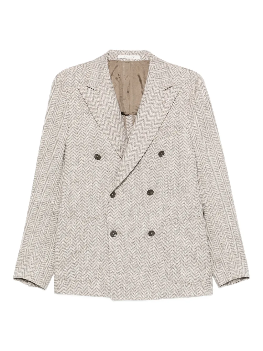 Двубортный пиджак с узором в елочку Tagliatore, бежевый
Двубортный пиджак с узором в елочку Tagliatore, бежевый