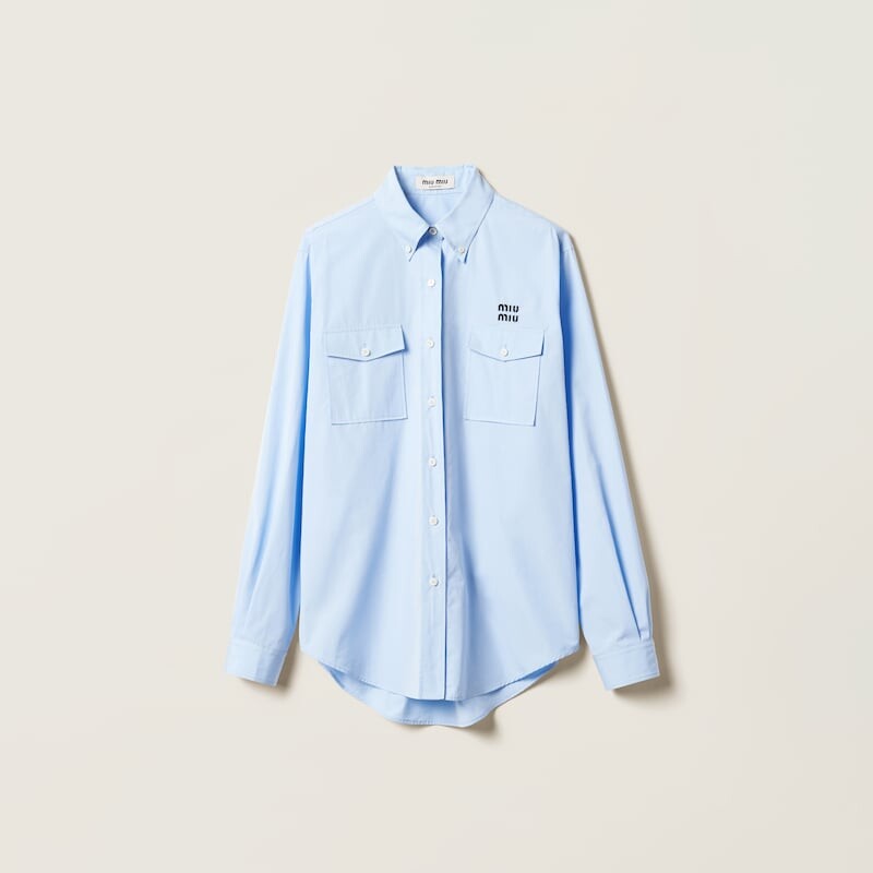 Рубашка из поплина Miu Miu, голубой
Рубашка из поплина Miu Miu, голубой