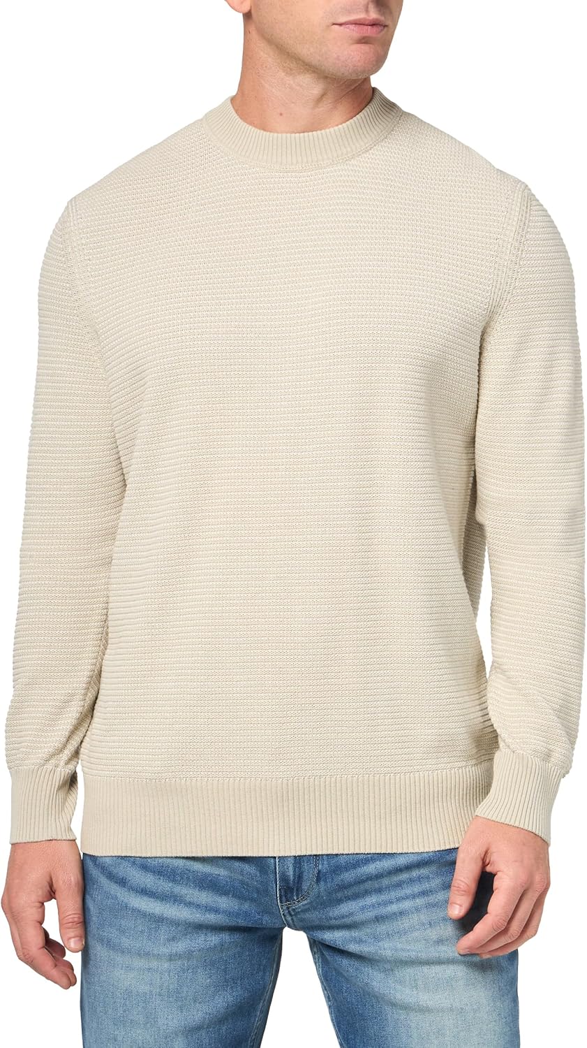 BOSS мужской двухцветный свитер из смесового хлопка, Dark Dust
BOSS мужской двухцветный свитер из смесового хлопка, Dark Dust