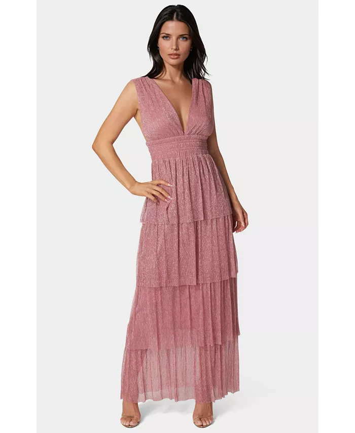 Женское платье миди с многоярусным вырезом и люрексом Bebe, розовый
Женское платье миди с многоярусным вырезом и люрексом Bebe, розовый