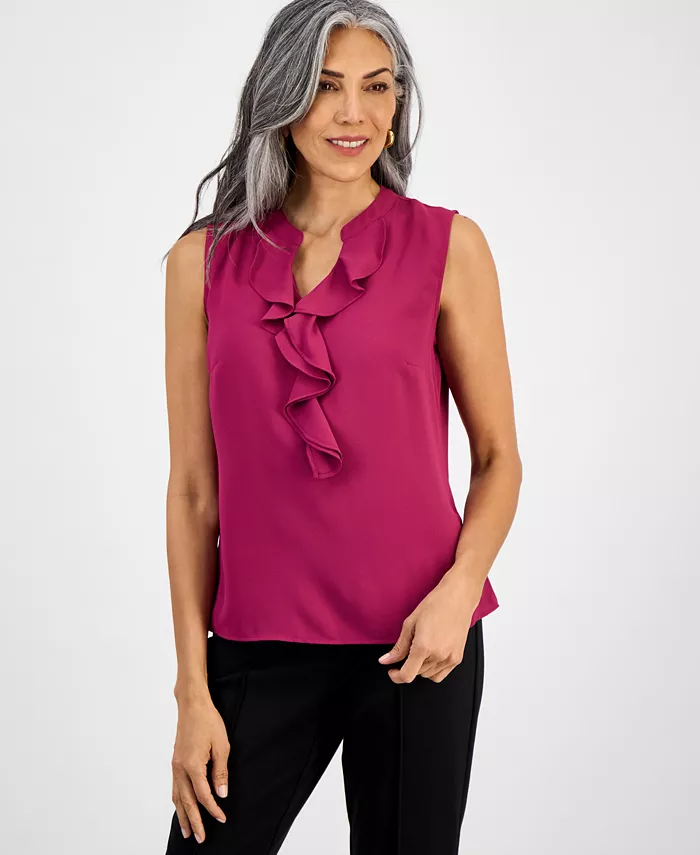 Женская блузка без рукавов с оборкой на горловине, стандартная и миниатюрная Kasper, розовый
Женская блузка без рукавов с оборкой на горловине, стандартная и миниатюрная Kasper, розовый