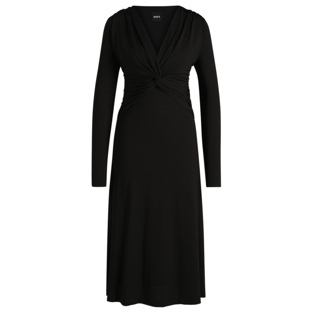 Платье с драпировкой на груди из стрейч-креп BOSS, черный
Платье с драпировкой на груди из стрейч-креп BOSS, черный