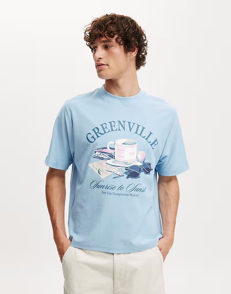 Футболка с принтом Cotton:On, укороченная, жемчужно-голубая/зеленый цвет
Футболка с принтом Cotton:On, укороченная, жемчужно-голубая/зеленый цвет