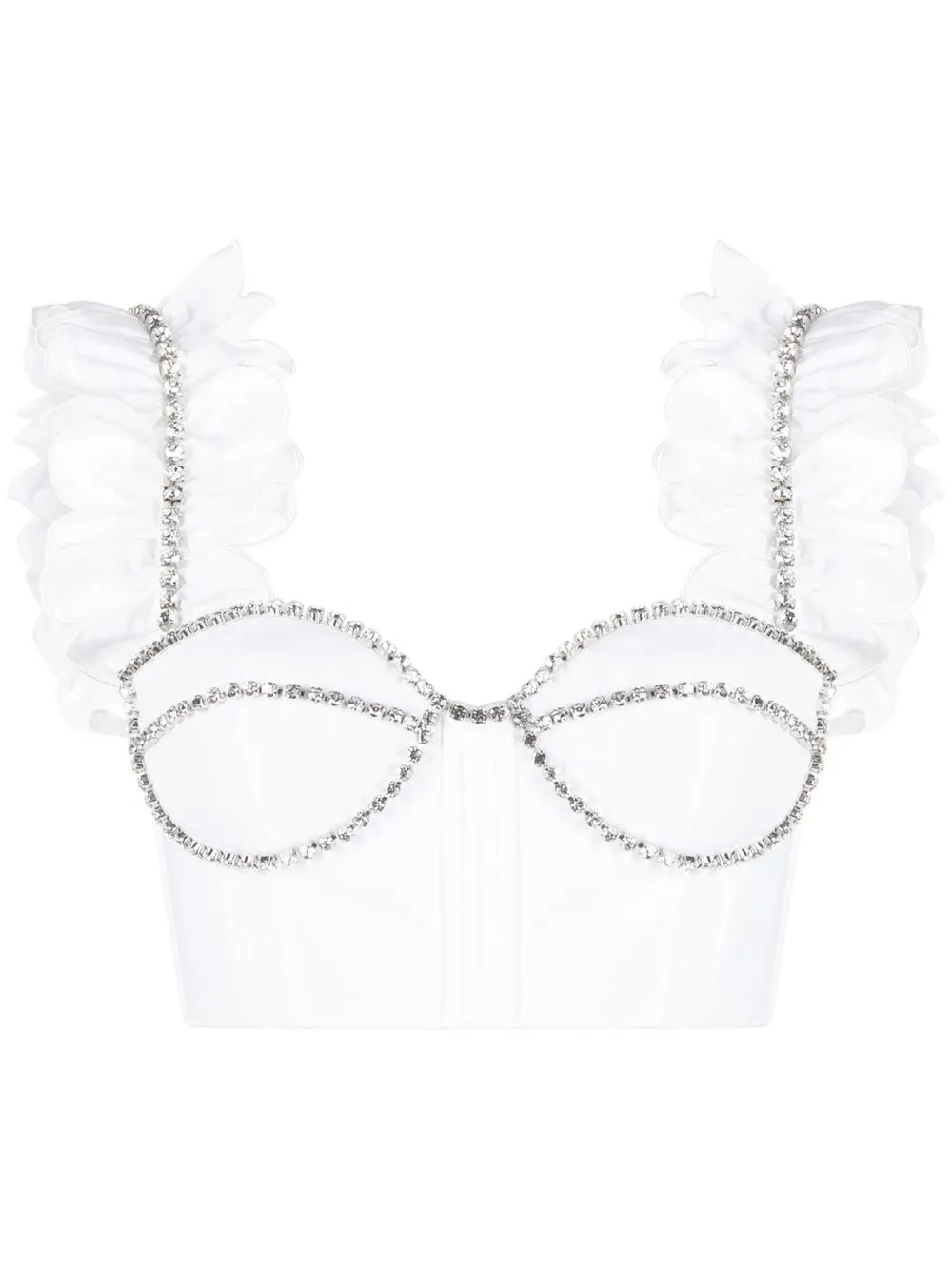 Укороченный топ с кристаллами AREA, белый
Укороченный топ с кристаллами AREA, белый