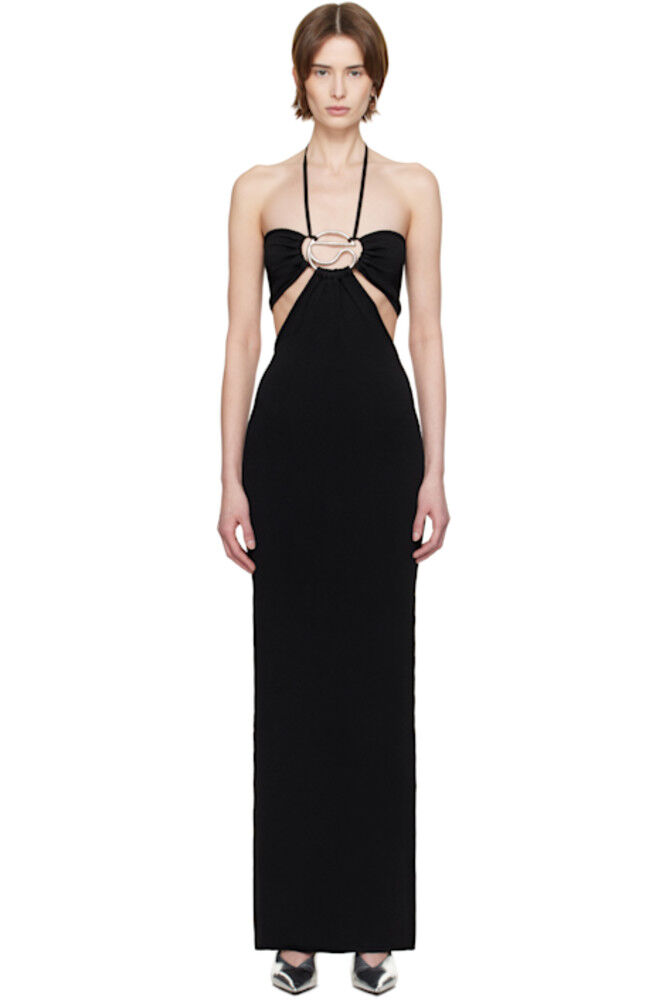 Черное трикотажное платье макси с бретелью через шею Coperni
Черное трикотажное платье макси с бретелью через шею Coperni