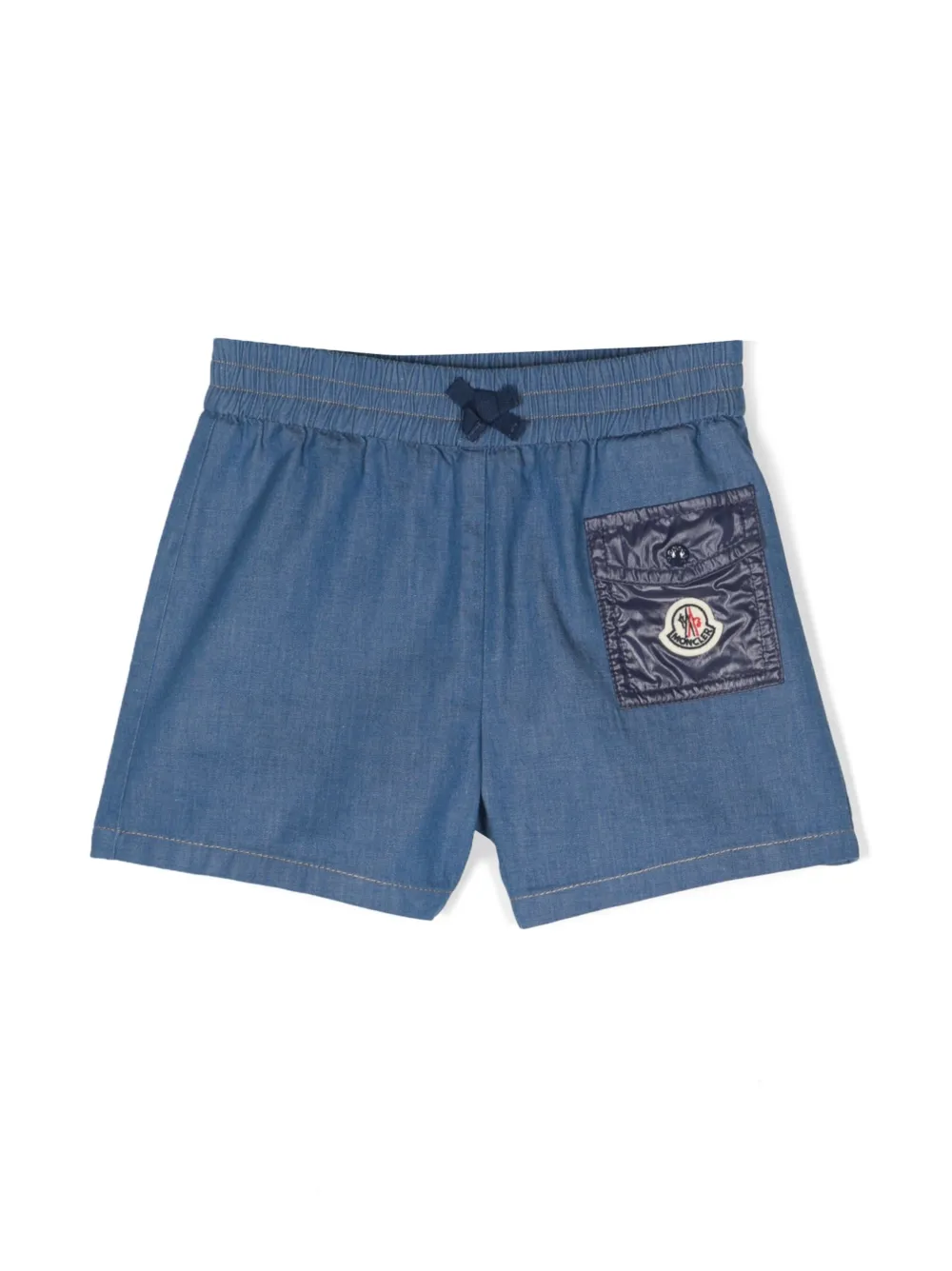 Шорты с эластичным поясом и нашивкой-логотипом Moncler Enfant, синий
Шорты с эластичным поясом и нашивкой-логотипом Moncler Enfant, синий