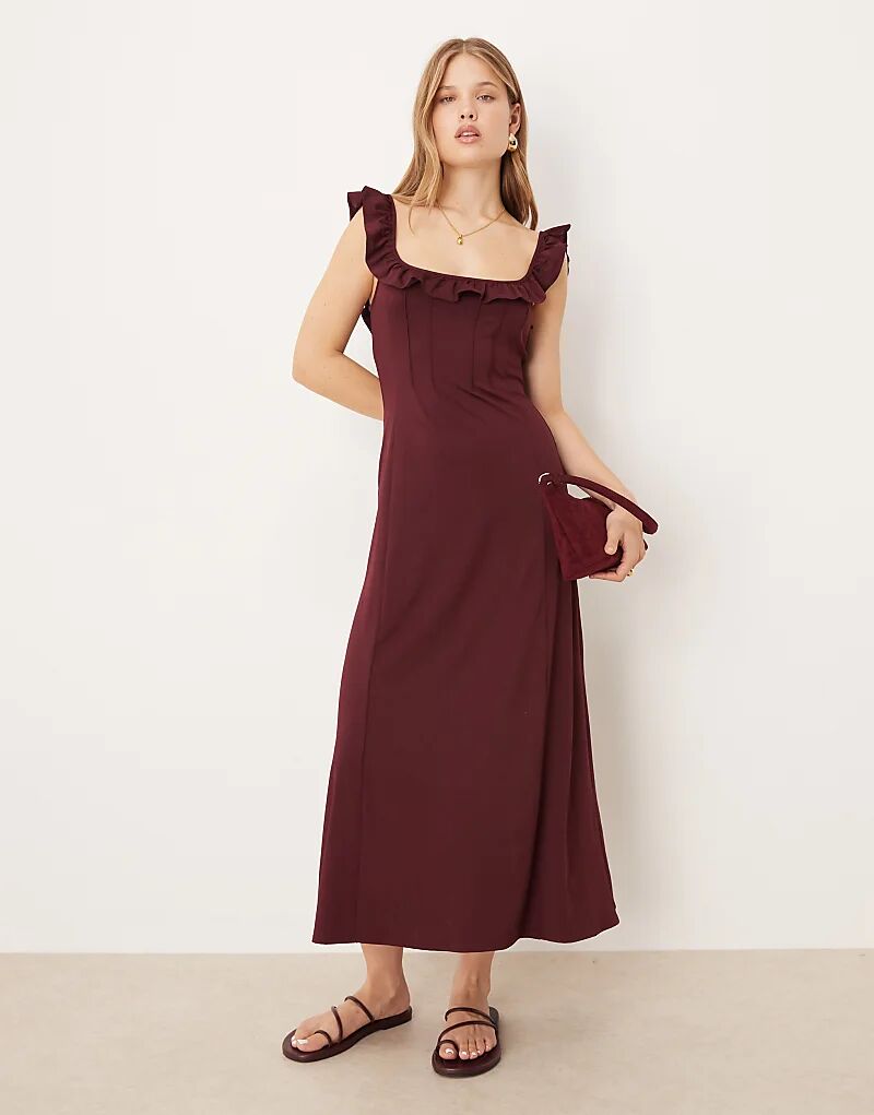 Платье миди ASOS DESIGN с оборкой спереди и бретелями винного цвета
Платье миди ASOS DESIGN с оборкой спереди и бретелями винного цвета
