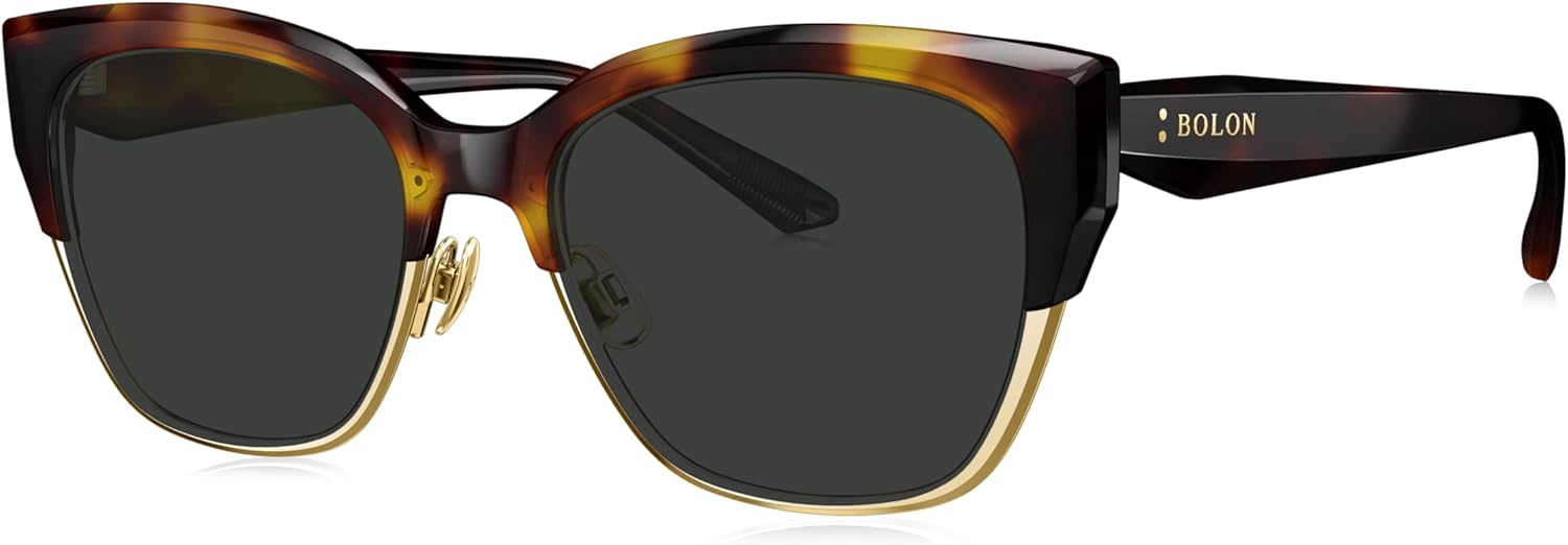 Стильные женские поляризованные солнцезащитные очки BOLON в форме «кошачьих глаз» с оправой «бровь», модель BL6110, Дубай, 55 мм, эксклюзивный бренд очков EssilorLuxottica, Gold & Tortoiseshell/Grey Polarized
Стильные женские поляризованные солнцезащитные очки BOLON в форме «кошачьих глаз» с оправой «бровь», модель BL6110, Дубай, 55 мм, эксклюзивный бренд очков EssilorLuxottica, Gold & Tortoiseshell/Grey Polarized
