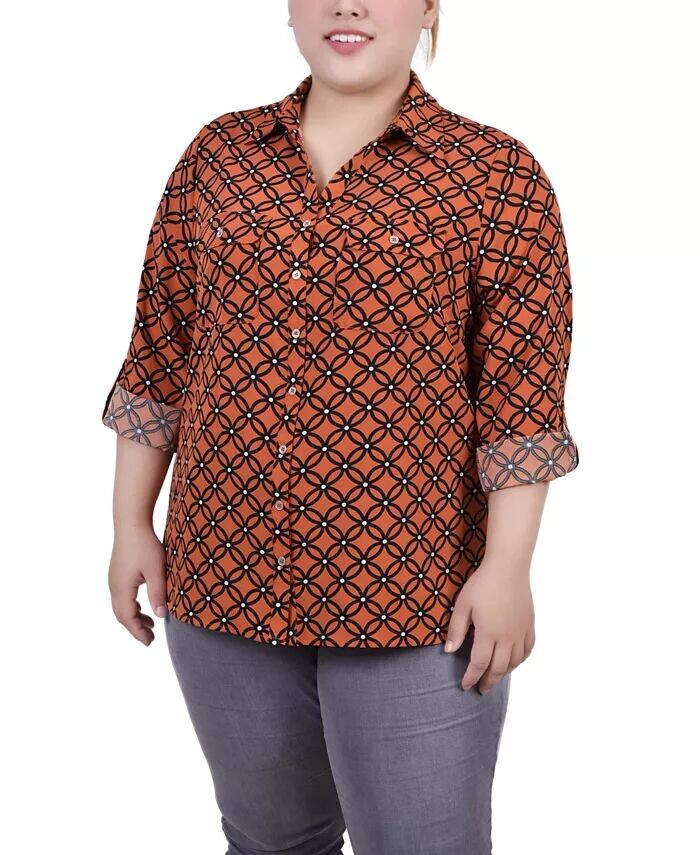 Блузка с воротником-стойкой и рукавами 3/4 больших размеров NY Collection, мультиколор
Блузка с воротником-стойкой и рукавами 3/4 больших размеров NY Collection, мультиколор