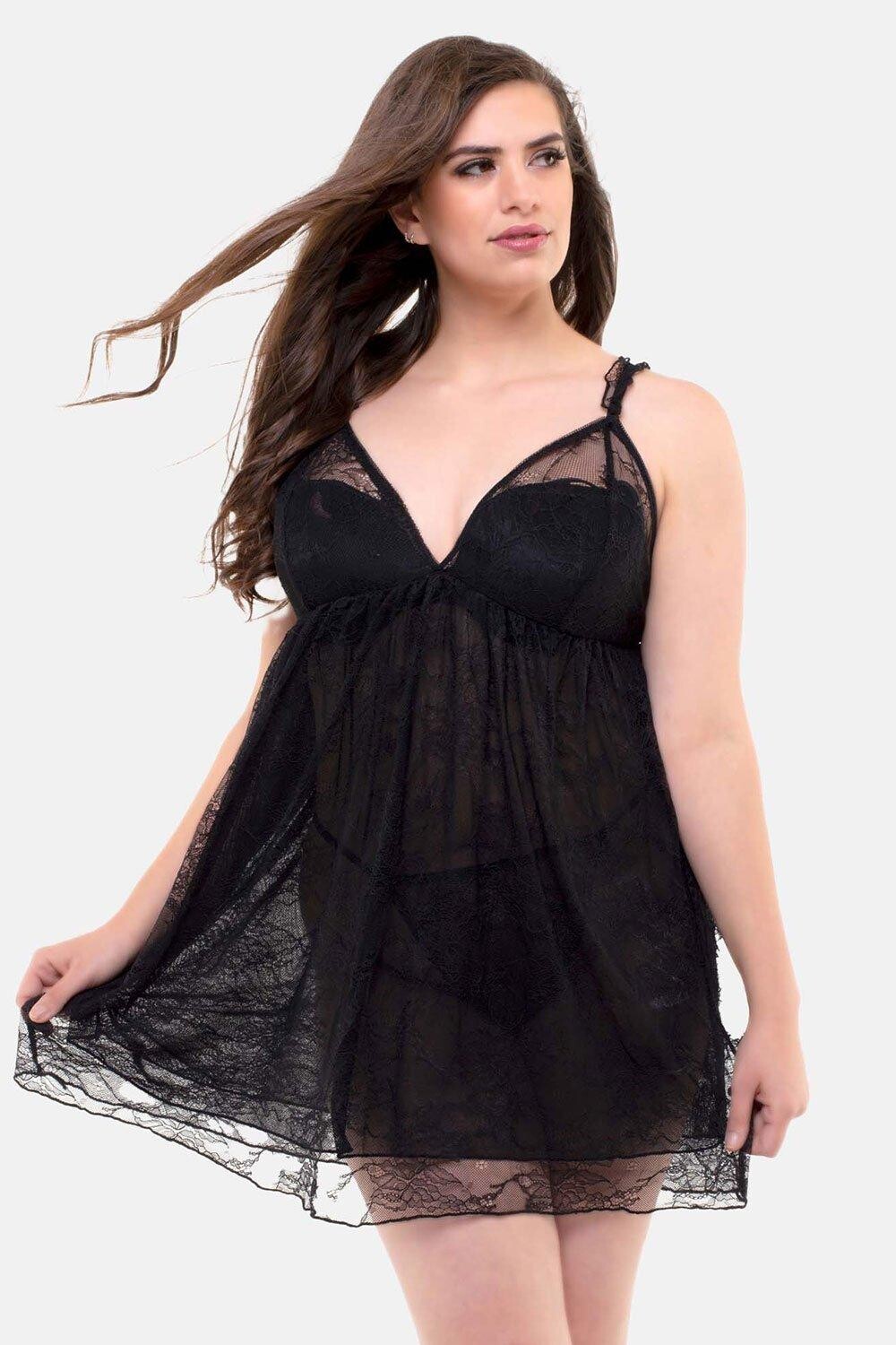 Двухслойная бебидолл Lia больших размеров из кружева и сетки Perfect4U, черный
Двухслойная бебидолл Lia больших размеров из кружева и сетки Perfect4U, черный