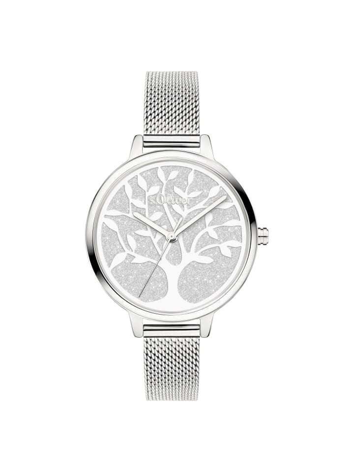 s.Oliver Наручные часы с элегантным изображением древа жизни на блестящем циферблате серебристого цвета
s.Oliver Наручные часы с элегантным изображением древа жизни на блестящем циферблате серебристого цвета