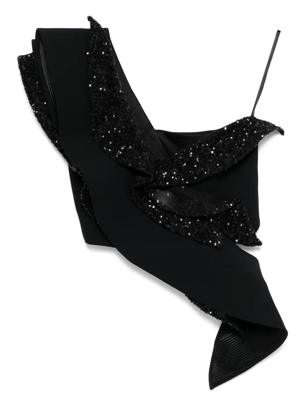 Асимметричный корсетный топ с оборкой и пайетками Maticevski, черный
Асимметричный корсетный топ с оборкой и пайетками Maticevski, черный