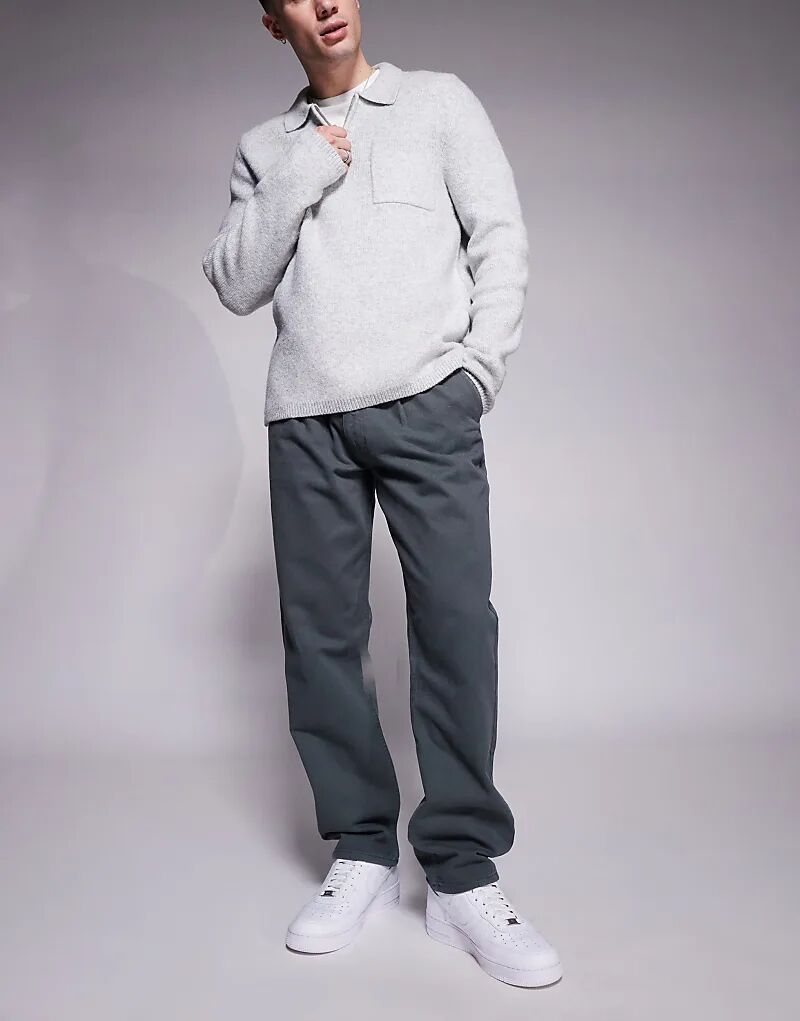 Брюки чинос прямого кроя со складками серого цвета ASOS DESIGN
Брюки чинос прямого кроя со складками серого цвета ASOS DESIGN