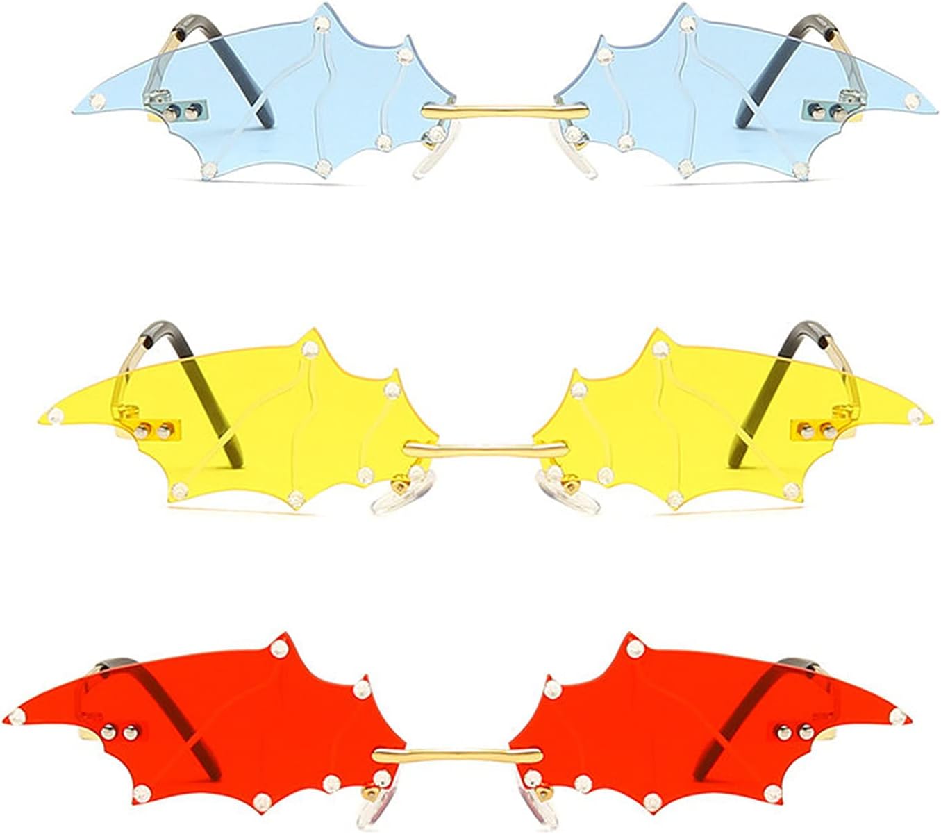 Солнцезащитные очки COTIA в стиле ретро без оправы для женщин и мужчин, маленькие винтажные очки в форме летучей мыши с бриллиантовой отделкой, уникальные металлические очки без оправы, Blue&yellow&red
Солнцезащитные очки COTIA в стиле ретро без оправы для женщин и мужчин, маленькие винтажные очки в форме летучей мыши с бриллиантовой отделкой, уникальные металлические очки без оправы, Blue&yellow&red