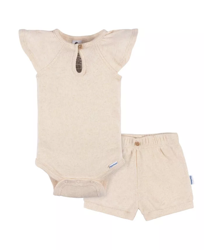 Детская одежда для девочек Gerber Комплект боди с пышными рукавами и шортами, коричневый
Детская одежда для девочек Gerber Комплект боди с пышными рукавами и шортами, коричневый