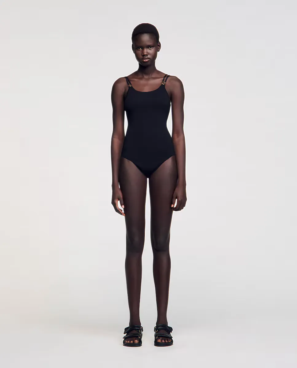 Женский трикотажный боди с отделкой из драгоценных камней Sandro, черный
Женский трикотажный боди с отделкой из драгоценных камней Sandro, черный