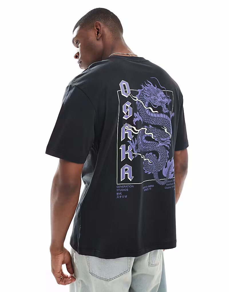 Футболка свободного кроя ONLY & SONS с принтом дракона черного цвета
Футболка свободного кроя ONLY & SONS с принтом дракона черного цвета