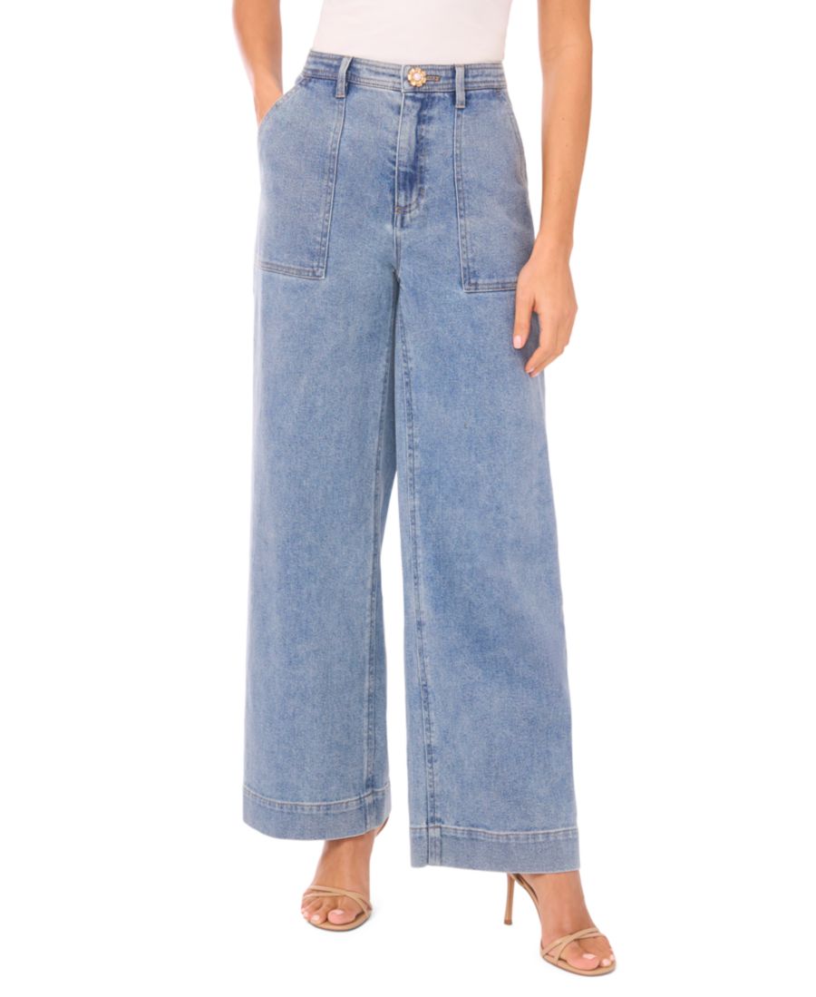 Женские джинсы с широкими штанинами и накладными карманами CeCe, Indigo Wash
Женские джинсы с широкими штанинами и накладными карманами CeCe, Indigo Wash