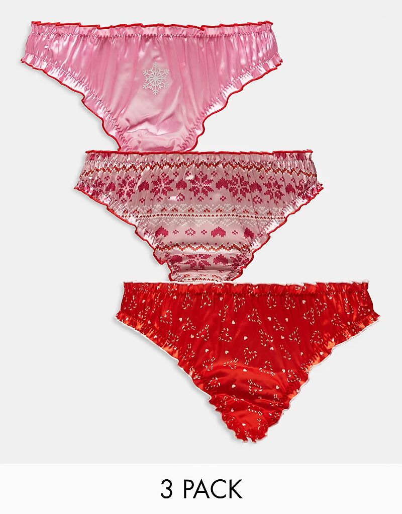 3 упаковки рождественских атласных стрингов с праздничным принтом ASOS DESIGN
3 упаковки рождественских атласных стрингов с праздничным принтом ASOS DESIGN