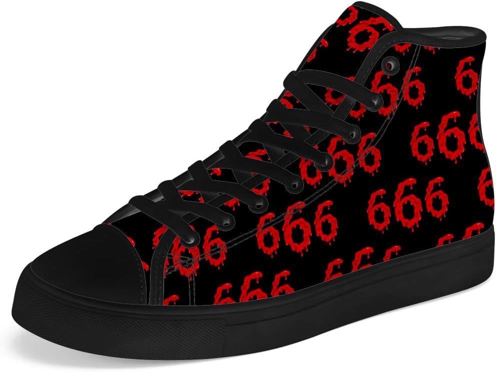 Мужские и женские сатанинские кеды на высокой подошве из канвы, высокие кроссовки на шнуровке, повседневная обувь Chebing, красный
Мужские и женские сатанинские кеды на высокой подошве из канвы, высокие кроссовки на шнуровке, повседневная обувь Chebing, красный