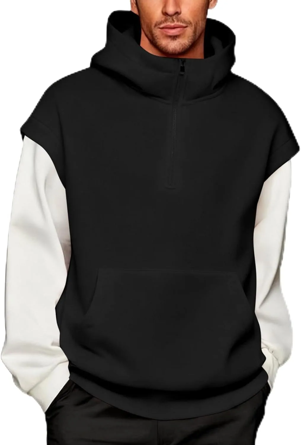 Мужская толстовка 2026 Quarter Zip с капюшоном Tactical Stylish Fake-Two Patchwork с карманами
Мужская толстовка 2026 Quarter Zip с капюшоном Tactical Stylish Fake-Two Patchwork с карманами