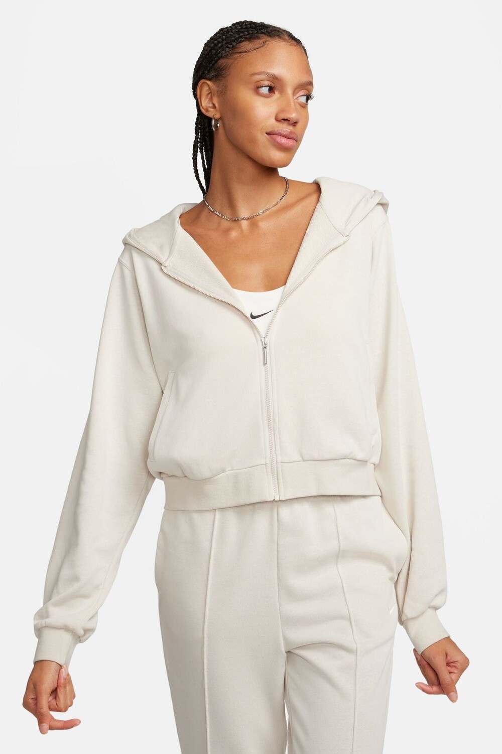Свободная толстовка с капюшоном из махровой ткани застегивающимся на молнию Nike, бежевый
Свободная толстовка с капюшоном из махровой ткани застегивающимся на молнию Nike, бежевый
