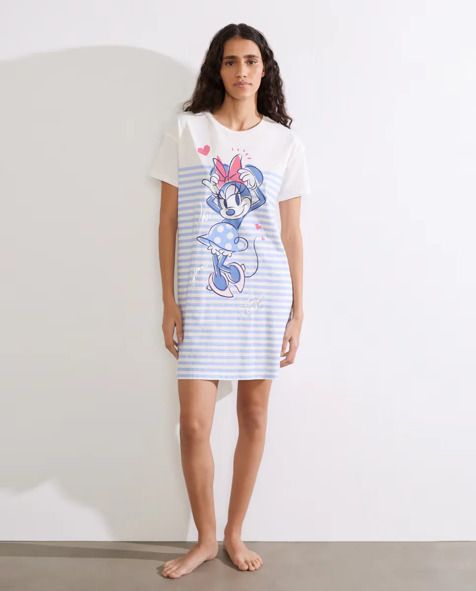 Ночная рубашка с короткими рукавами и принтом Минни и полосками Easy Wear, цвет 120 Crudo
Ночная рубашка с короткими рукавами и принтом Минни и полосками Easy Wear, цвет 120 Crudo