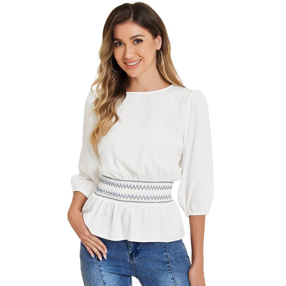 Топ с баской для женской блузки с короткими рукавами и присборенной талией ALLEGRA K, бежевый
Топ с баской для женской блузки с короткими рукавами и присборенной талией ALLEGRA K, бежевый