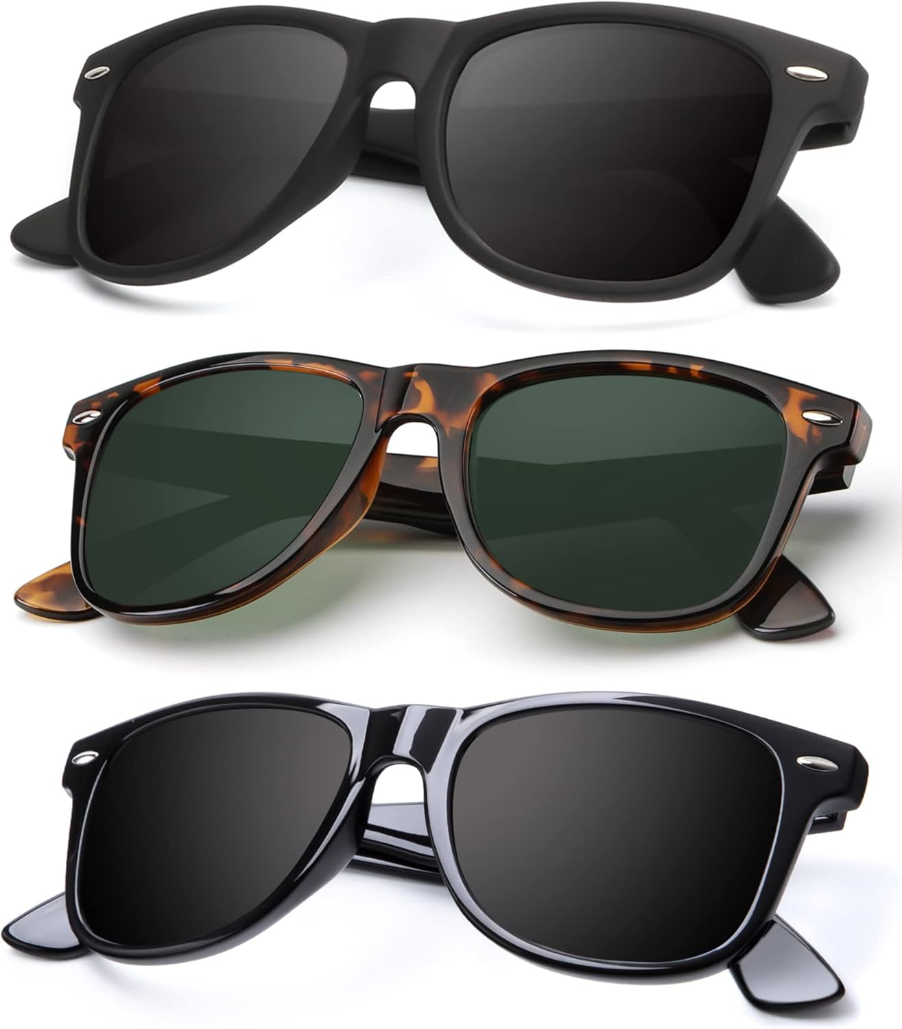 Поляризованные солнцезащитные очки KALIYADI для мужчин и женщин, матовые линзы, цветные зеркальные линзы, защита от УФ-излучения (3 шт.), Black/Tortoise G15/Glossy Black
Поляризованные солнцезащитные очки KALIYADI для мужчин и женщин, матовые линзы, цветные зеркальные линзы, защита от УФ-излучения (3 шт.), Black/Tortoise G15/Glossy Black