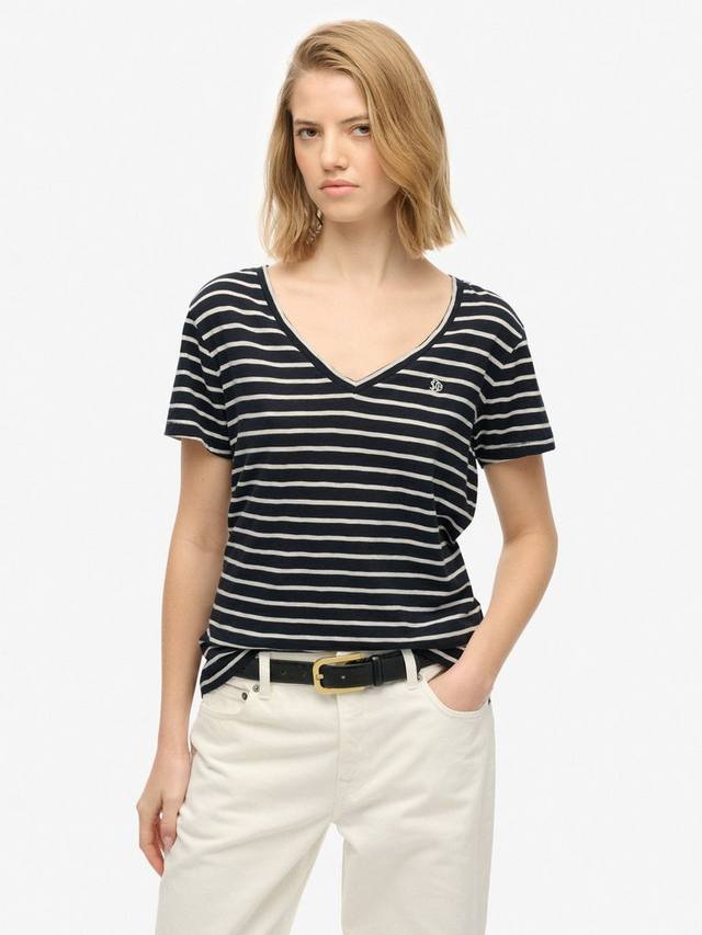 Футболка Studios в полоску с вышивкой Superdry, Navy/Optic
Футболка Studios в полоску с вышивкой Superdry, Navy/Optic