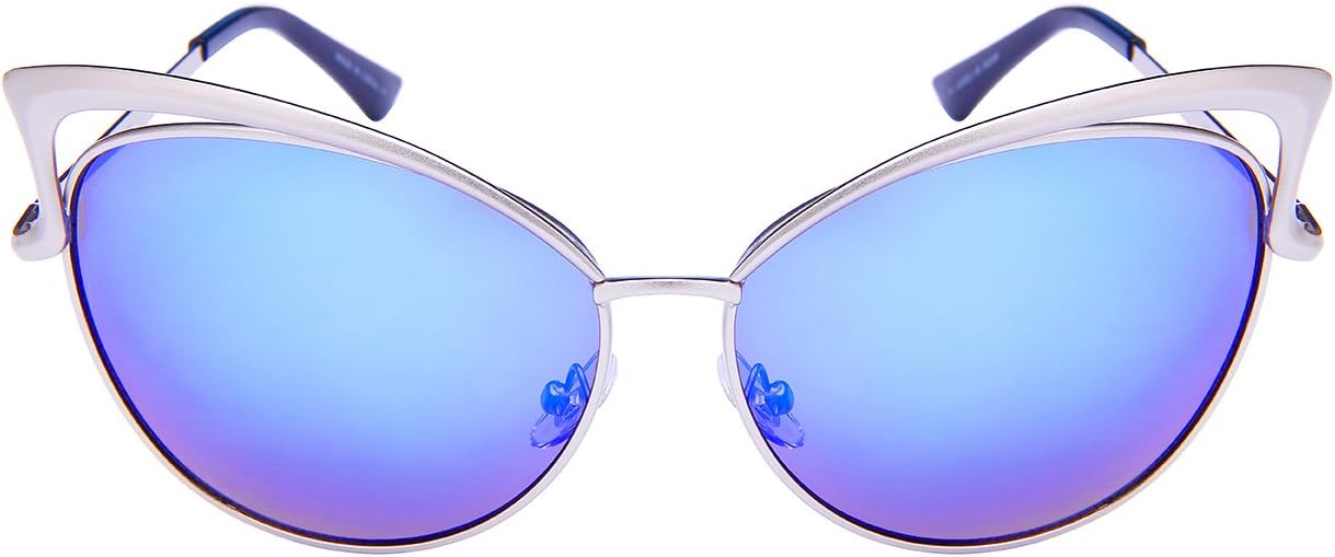 EDGEIWEAR Солнцезащитные очки «кошачий глаз», металлические, зеркальные градиентные линзы, UV400, матовая серебристая оправа, белые зеркальные линзы синего цвета, размер 62
EDGEIWEAR Солнцезащитные очки «кошачий глаз», металлические, зеркальные градиентные линзы, UV400, матовая серебристая оправа, белые зеркальные линзы синего цвета, размер 62