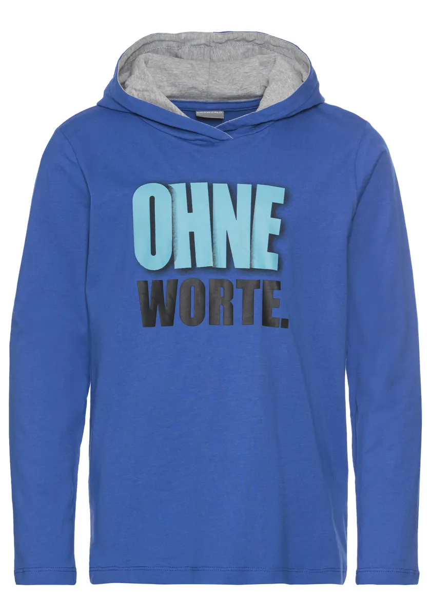 KIDSWORLD рубашка с капюшоном "БЕЗ СЛОВ!", прикольная поговорка, синий
KIDSWORLD рубашка с капюшоном "БЕЗ СЛОВ!", прикольная поговорка, синий
