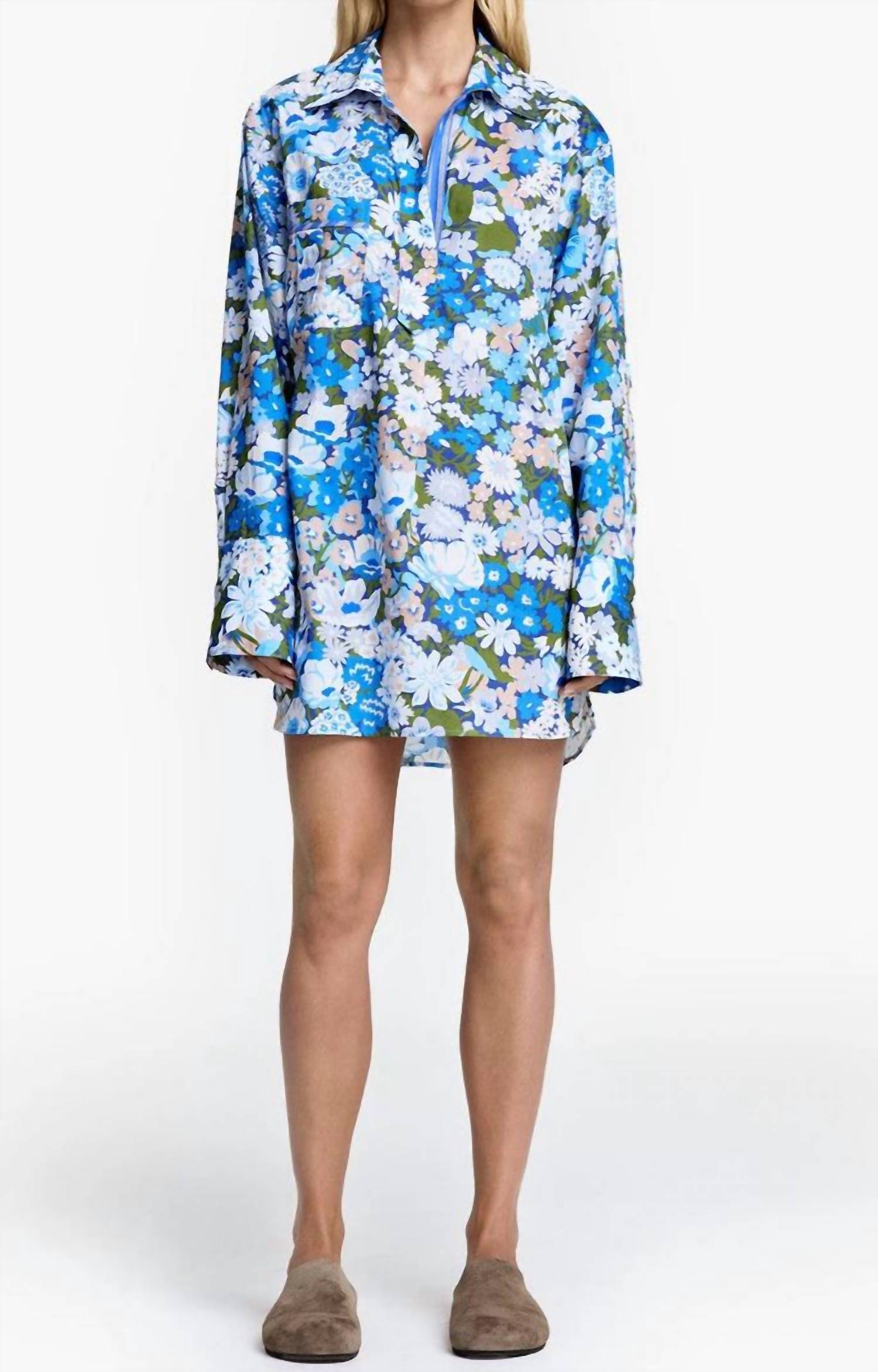 Платье-рубашка с запахом в синем цвете Liberty Smythe
Платье-рубашка с запахом в синем цвете Liberty Smythe