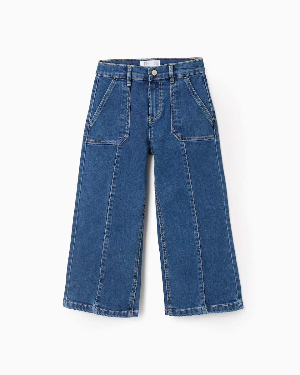 Ковбойские джинсы для девочки с широкими штанинами и рельефными швами Zippy, синий
Ковбойские джинсы для девочки с широкими штанинами и рельефными швами Zippy, синий