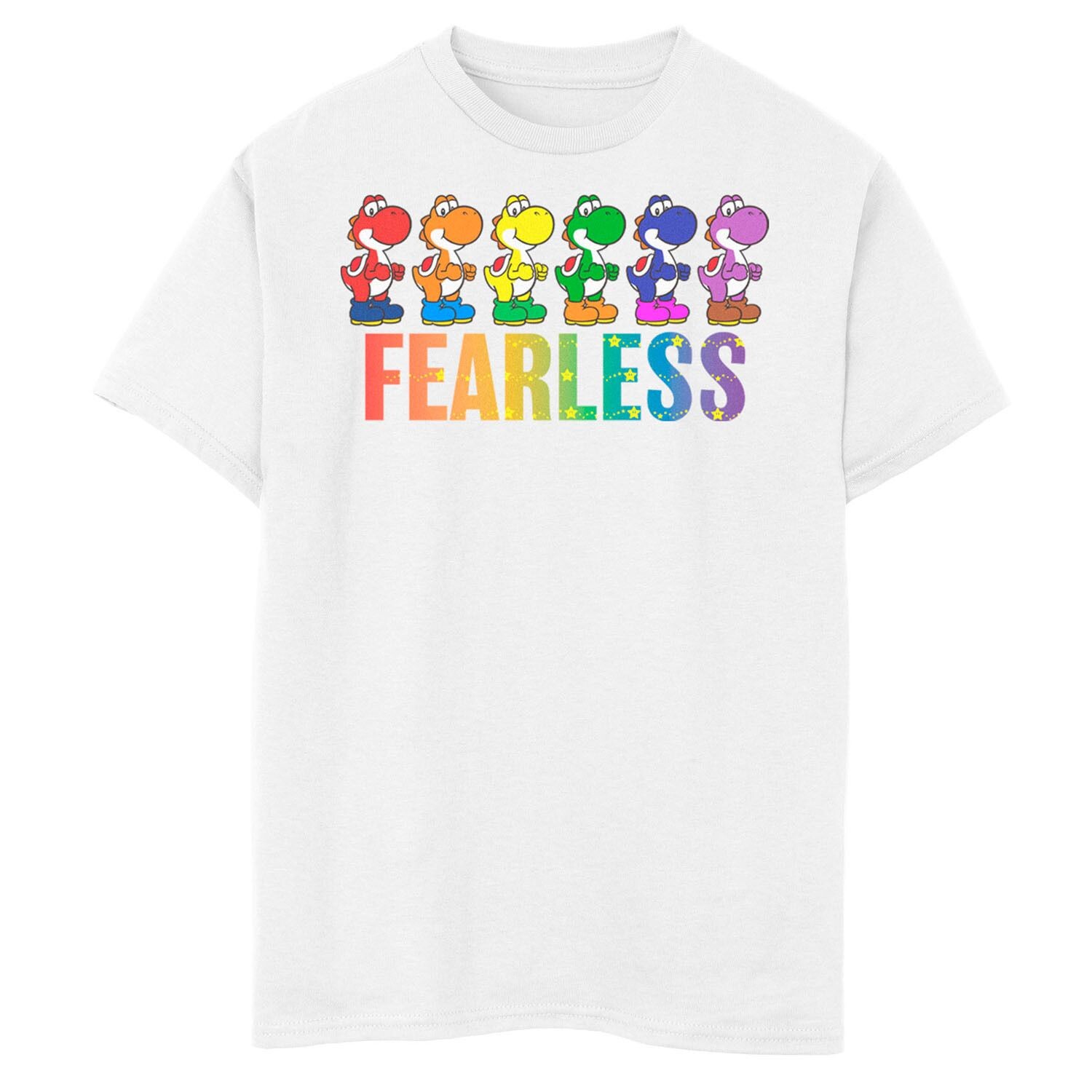 Футболка с графическим рисунком Super Mario Pride Yoshi Fearless Rainbow Line для мальчиков 8–20 лет Licensed Character, белый
Футболка с графическим рисунком Super Mario Pride Yoshi Fearless Rainbow Line для мальчиков 8–20 лет Licensed Character, белый
