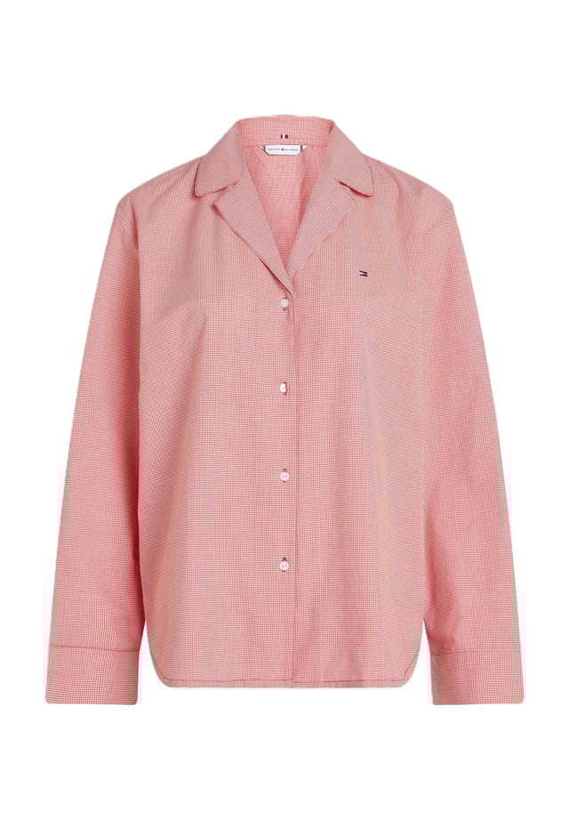 Пижамный топ из органического хлопка с отложным воротником Essentials Tommy Hilfiger, цвет 0qj mini gingham 
Пижамный топ из органического хлопка с отложным воротником Essentials Tommy Hilfiger, цвет 0qj mini gingham