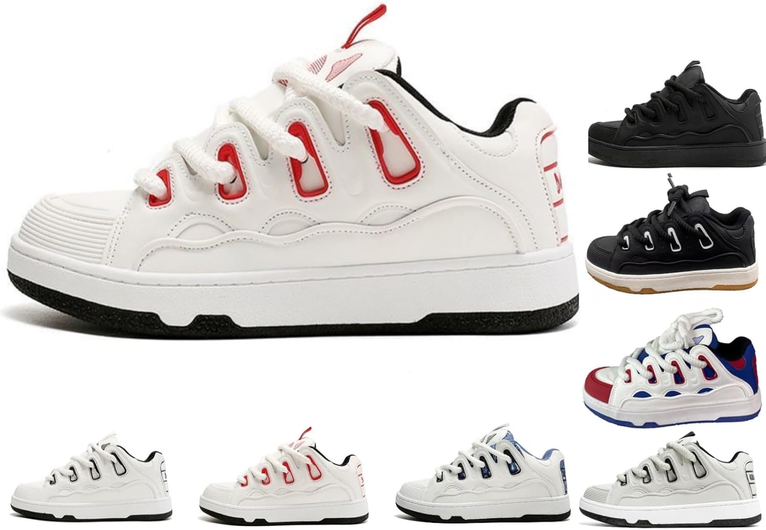Кроссовки MACEFIL для женщин и мужчин в уличном стиле с массивной платформой, модные Y2K, повседневные, на шнуровке, скейтбордические shoes, белый/красный
Кроссовки MACEFIL для женщин и мужчин в уличном стиле с массивной платформой, модные Y2K, повседневные, на шнуровке, скейтбордические shoes, белый/красный