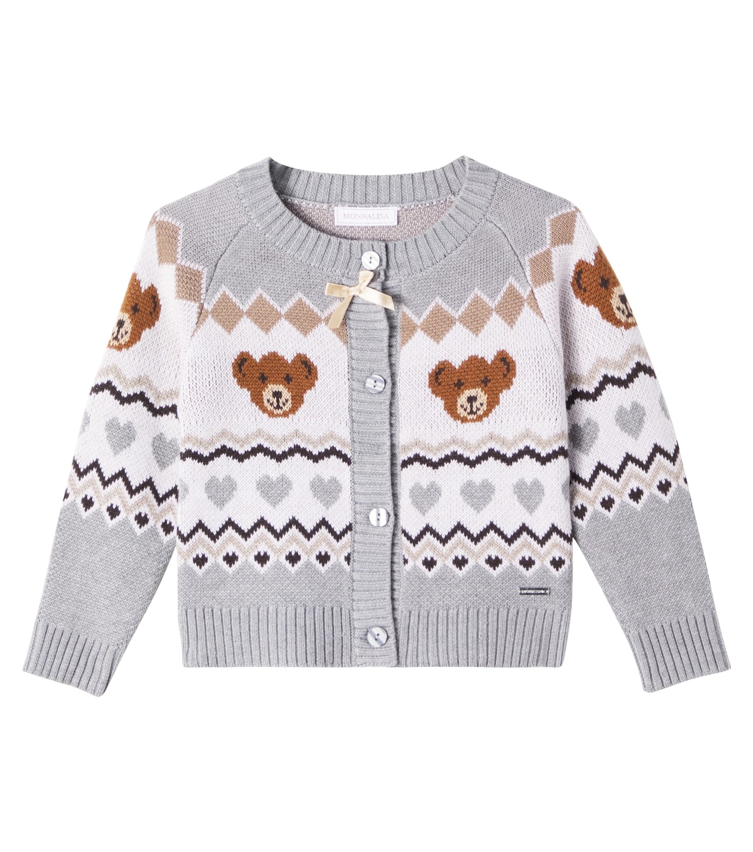 Жаккардовый кардиган Monnalisa, Panna/Grigio
Жаккардовый кардиган Monnalisa, Panna/Grigio