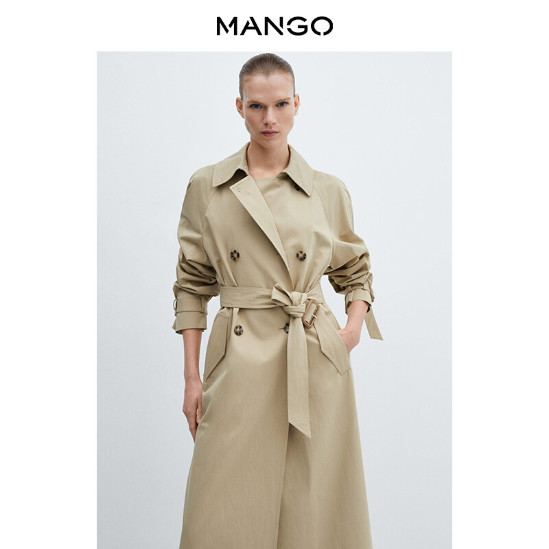 Женский плащ Mango классический, светло-бежевый 
Женский плащ Mango классический, светло-бежевый