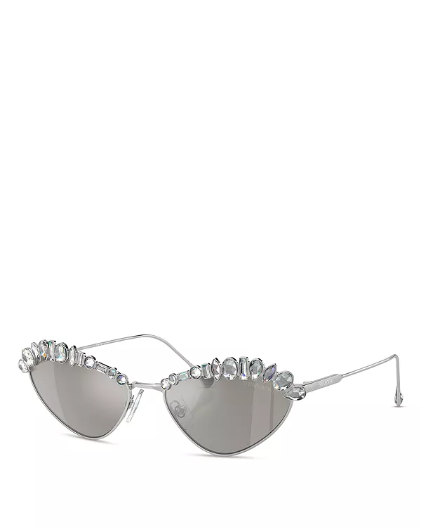 Овальные солнцезащитные очки, 55 мм Swarovski, серебряный
Овальные солнцезащитные очки, 55 мм Swarovski, серебряный
