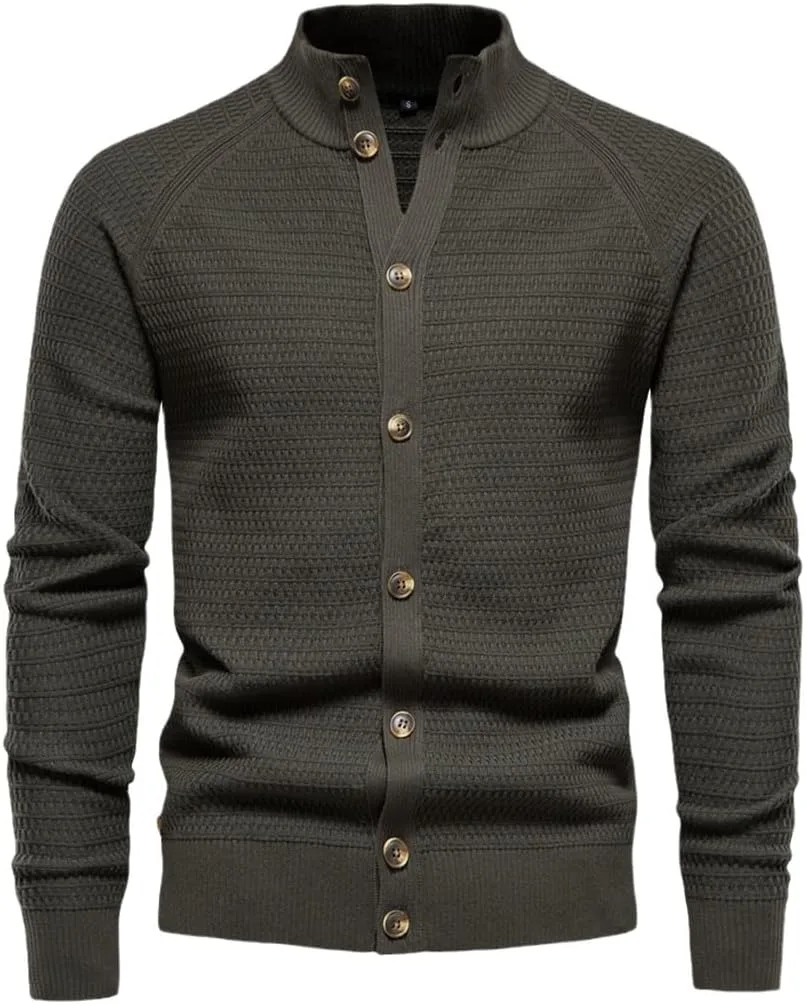 Мужской вязаный кардиган из хлопка с пуговицами и воротником-стойкой Wjnvfioo
Мужской вязаный кардиган из хлопка с пуговицами и воротником-стойкой Wjnvfioo