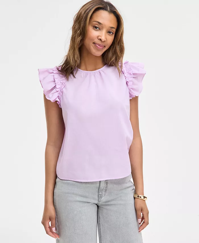 Женский топ с коротким рукавом и рюшами из вуали On 34th, фиолетовый
Женский топ с коротким рукавом и рюшами из вуали On 34th, фиолетовый